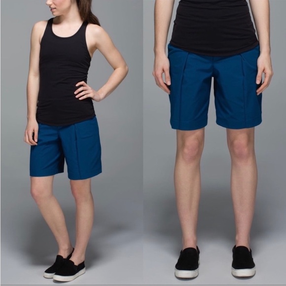 Lululemon Long Story Short Women's Bermuda Shorts Poseidon Color Size 10 - Picture 11 of 11